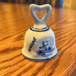 Mini Ceramic Blue & White Hand Painted Bell from Aruba